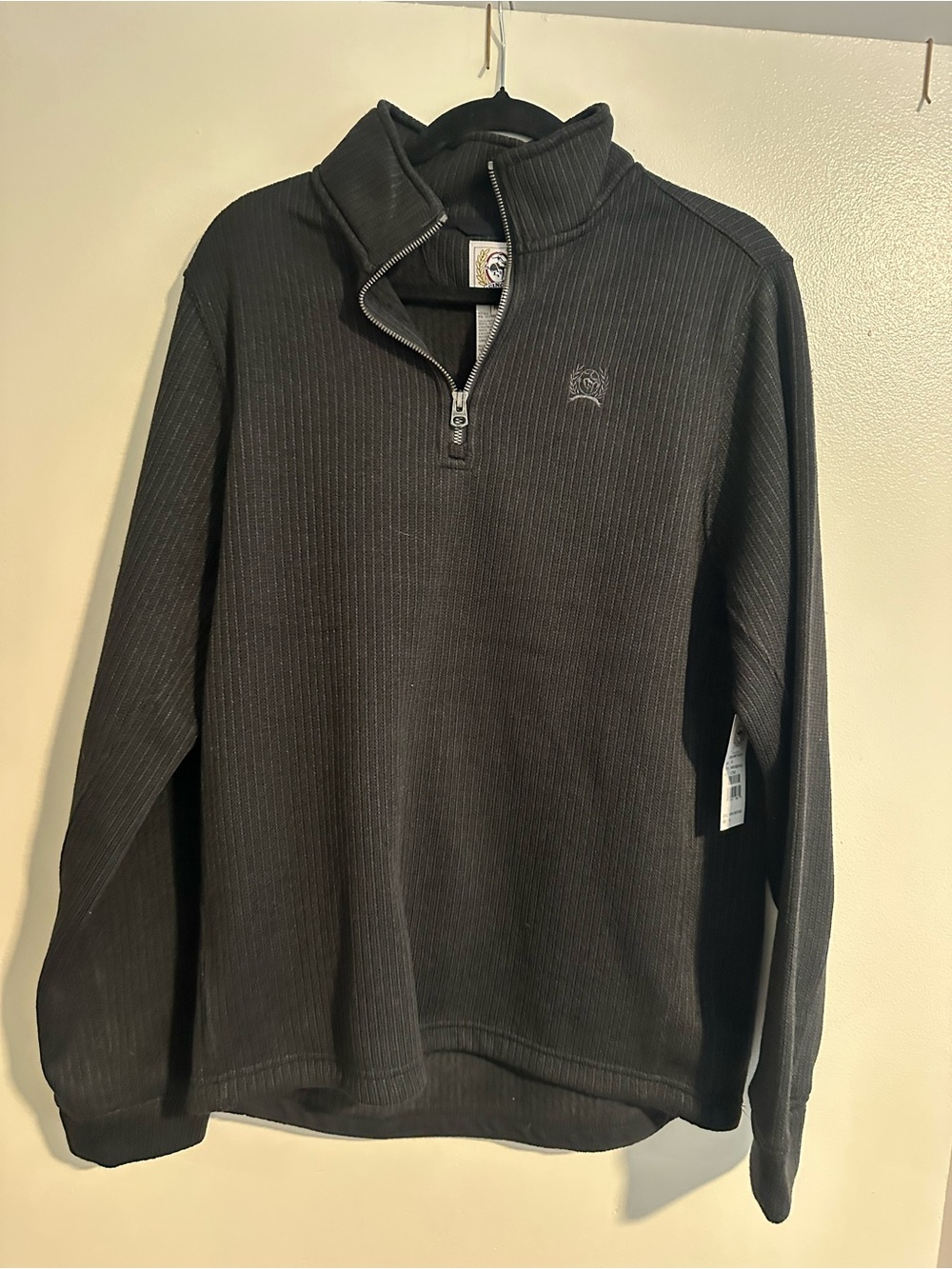 Cinch Black Ribbed Half-Zip Shirt Jacket